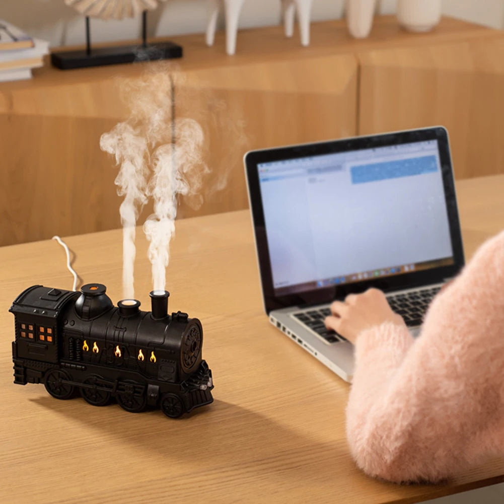 300Ml Mini Train Shape Essential Oil Diffuser with Light Cool Mist Air Humidifier Aromatherapy Diffuser for Home Office Bedroom