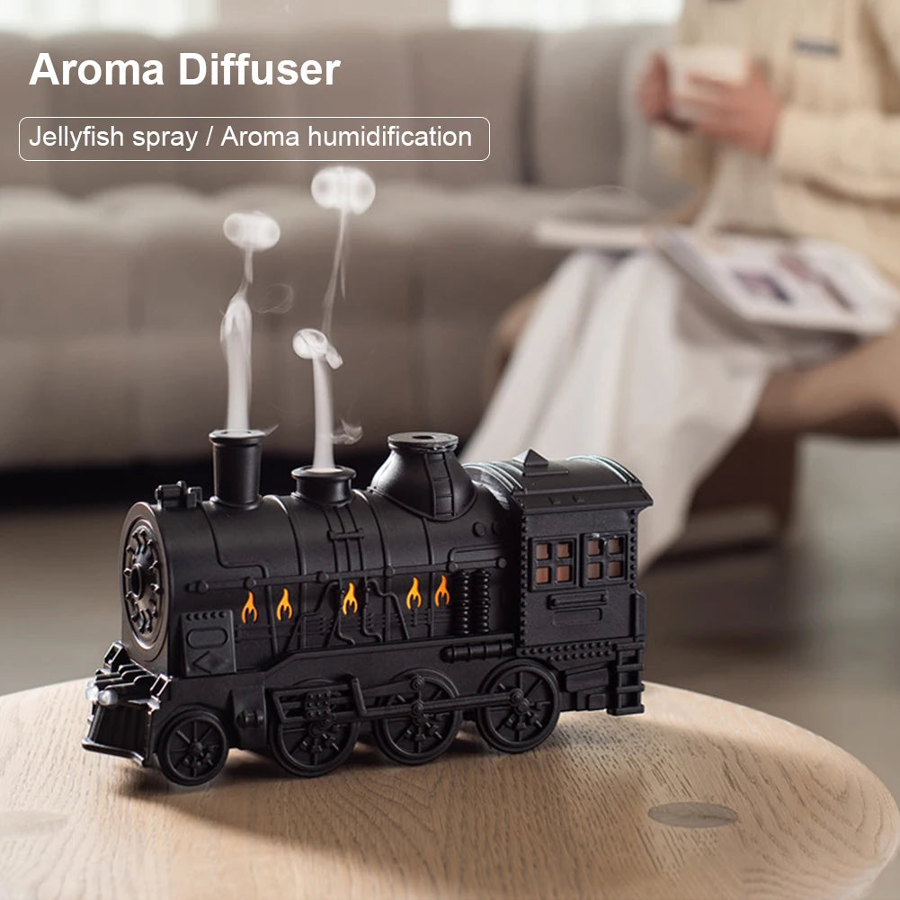 300Ml Mini Train Shape Essential Oil Diffuser with Light Cool Mist Air Humidifier Aromatherapy Diffuser for Home Office Bedroom