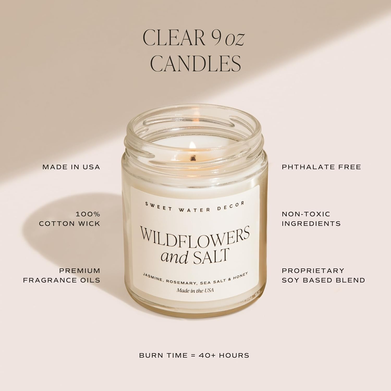 Soy Candle with 40 Hours Burn Time 9oz | Cozy Candle Collection