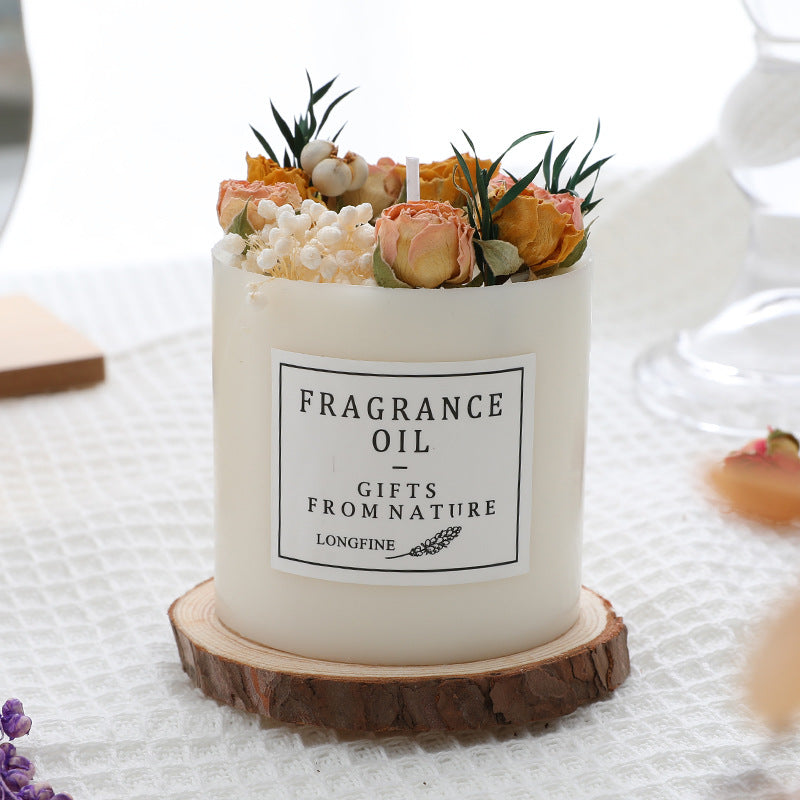 Dried Flowers Decor Romantic Candles 330g | Cozy Candle Collection