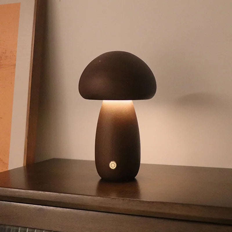 Cute Wooden Mushroom LED Night Light | Cozy Night Light Collection